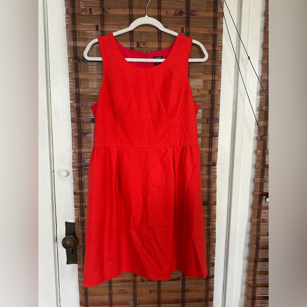 Tomato Red J Crew Sleeveless Dress